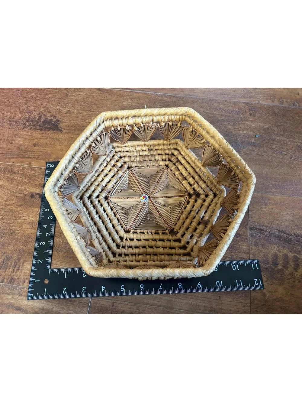Handwoven Hexagonal Decorative Basket Made in Korea